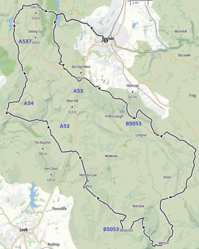 Vmcc Map VMCC North Staffordshire section - 1926 ISDT Centenary